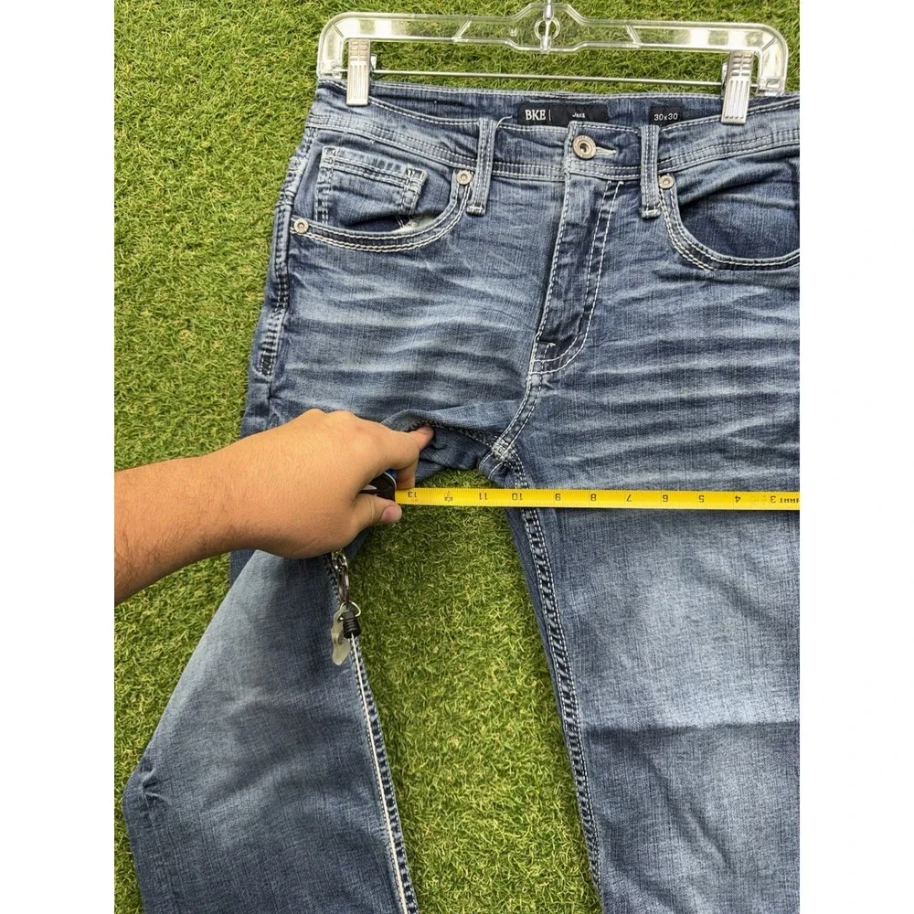 BKE Jeans Mens 34x32 Jake Straight Leg Light Wash Buckle Stretch Modern Y2K Work